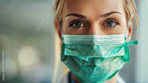 The woman in surgical mask