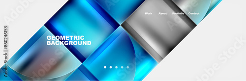 Circle triangle geometric web site page template. Vector Illustration For Wallpaper, Banner, Background, Card, Book Illustration, landing page