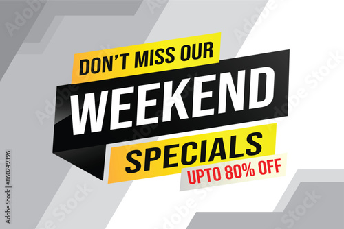 weekend specials word concept vector illustration and 3d style, landing page, template, ui, web, mobile app, poster, banner, flyer, background, gift card, coupon, label, wallpaper

