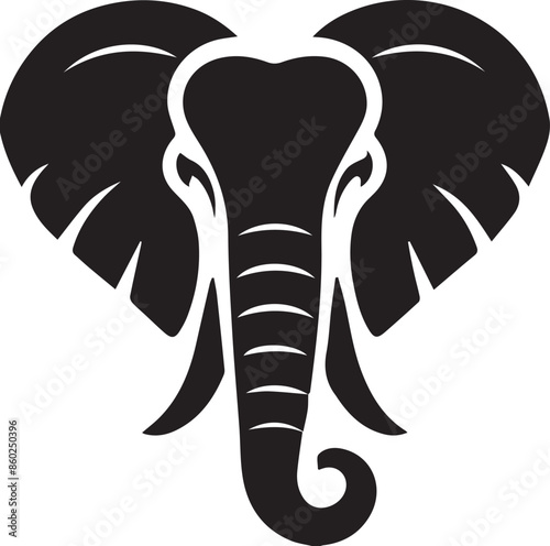 elephant head silhouettes vector illustration