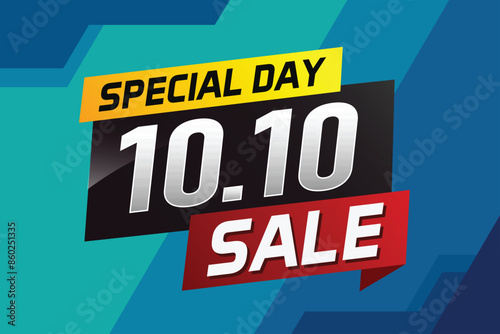10.10 Special day sale word concept vector illustration with ribbon and 3d style for use landing page, template, ui, web, mobile app, poster, banner, flyer, background, gift card, coupon
