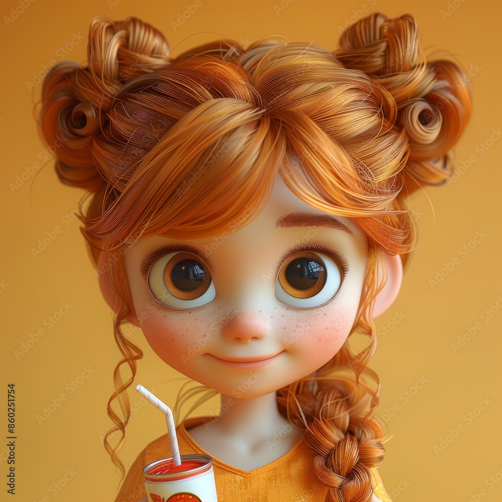 Girl Enjoying Pizza and Soda on a Bright Background Generative AI Girl Enjoying Pizza and Soda on a Bright Background Generative AI