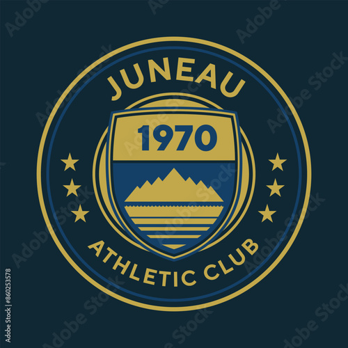 Juneau, Alaska athletic club. Sport vector logo.