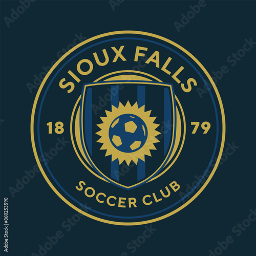 Sioux Falls, South Dakota soccer club. Sport vector logo.