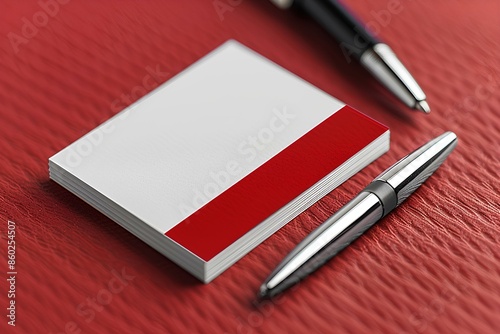 Wallpaper Mural A pen and a business card on a red surface Torontodigital.ca