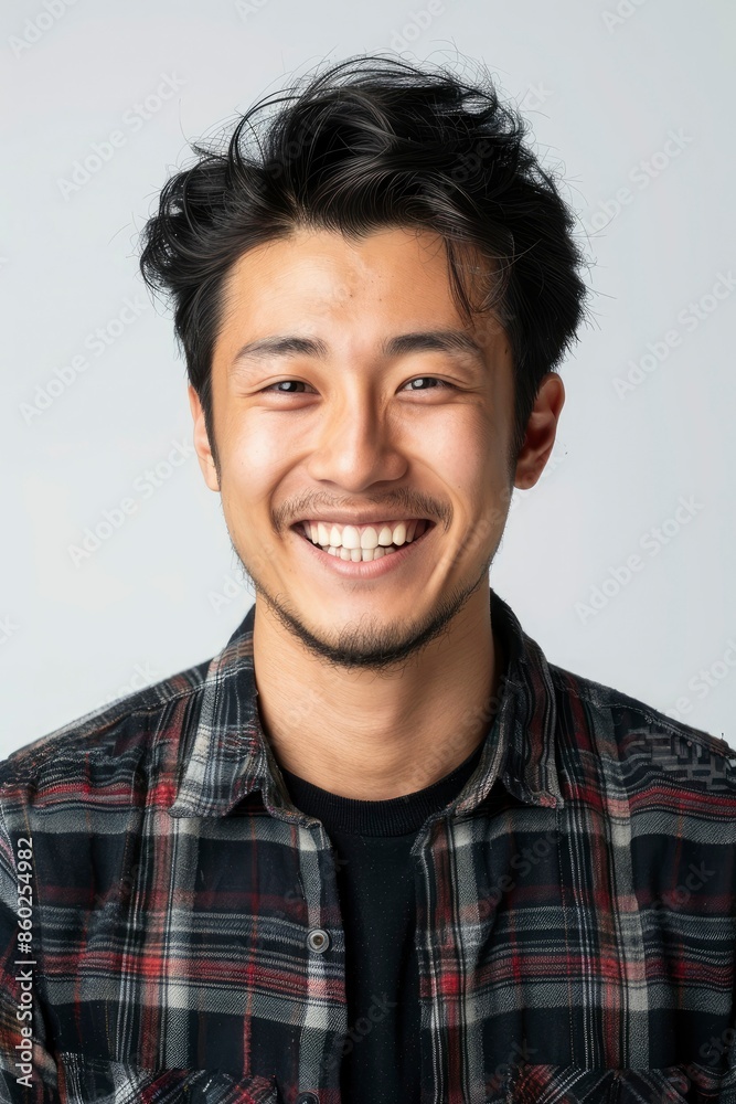 portrait of a happy young Asian man isolated on white background - generative ai portrait of a happy young Asian man isolated on white background - generative ai