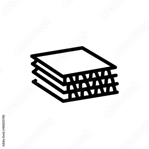Stack Of corrugated boards line black icon. Sign for web page, mobile app, button, logo.
