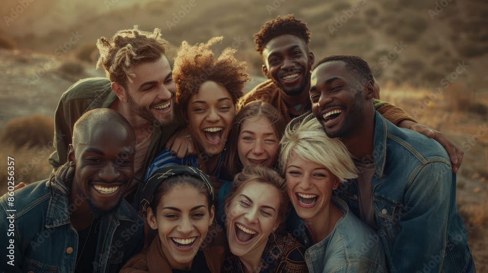 The group of happy friends The group of happy friends