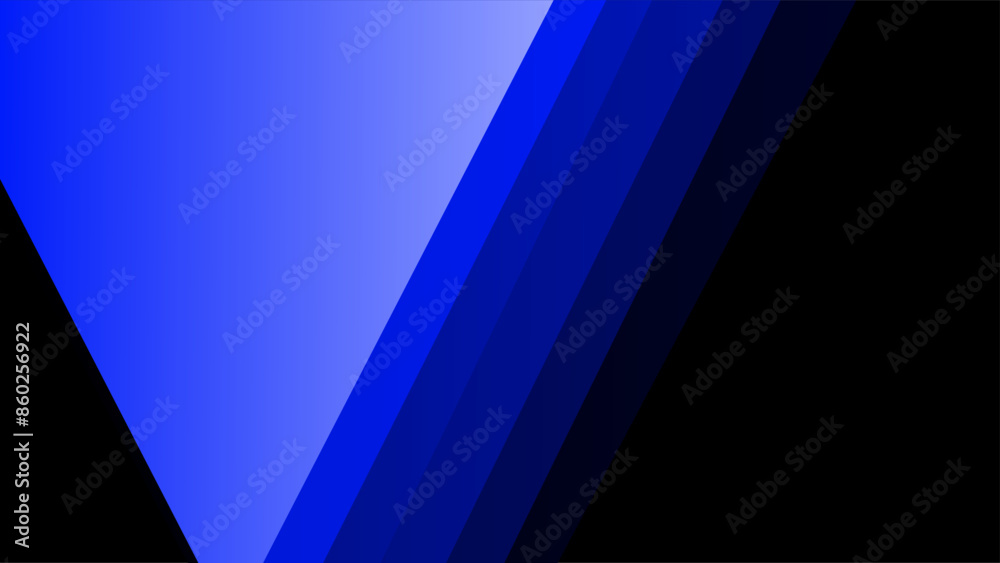 Obraz premium Inverted blue triangle layers of over dark black gradient background