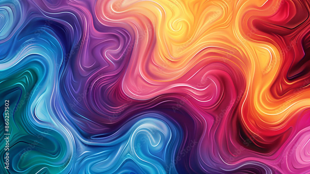 Colorful Swirling Abstract Art in Dynamic Flowing Design Colorful Swirling Abstract Art in Dynamic Flowing Design