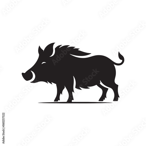 Versatile boar silhouette for digital and print applications - wildlife vector - boar black vector

