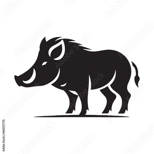 Unique boar silhouette for creative digital projects - wildlife vector - boar black vector

