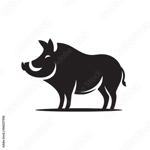Elegant boar silhouette for modern design inspirations - boar illustration - minimallest boar vector
