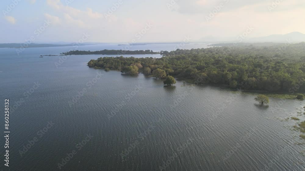 The aerial view of the interior of Sri Lanka