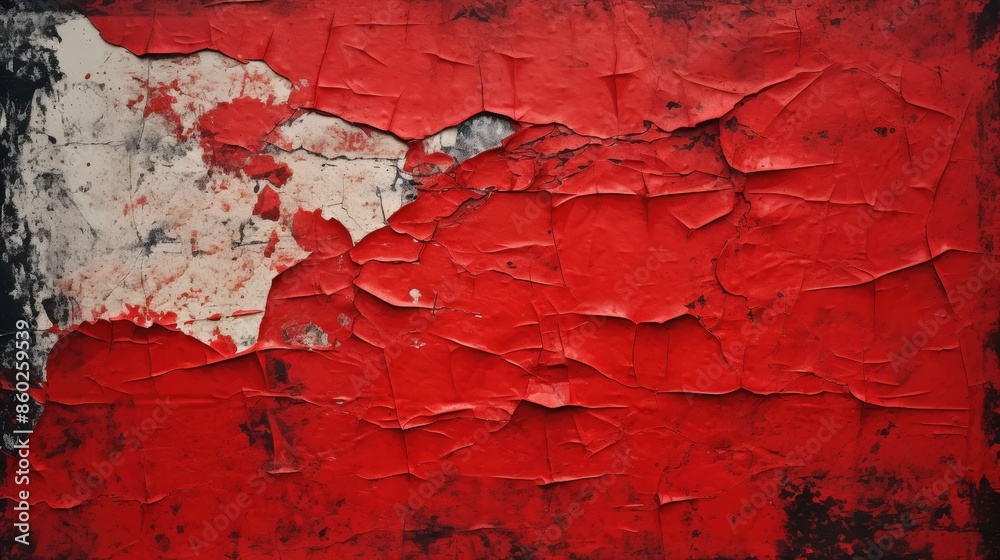 Fototapeta premium Abstract Red and White Peeling Paint Texture