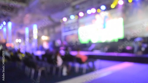 Wallpaper Mural Abstract Defocused Blurred Background flow of many people inside space shopping center or mall, exhibition, exposition, hall real time. Torontodigital.ca