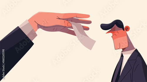 Man refusing bribe. flat vector style isolated on white background