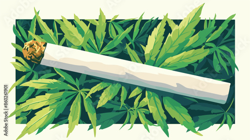 Marijuana joint spliff smoking drug cigarette vector