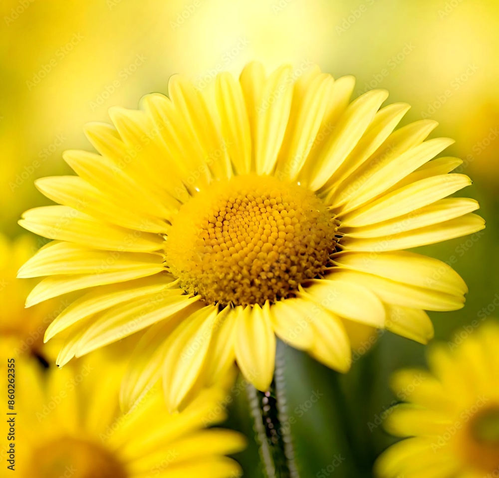 Obraz premium yellow daisy flower, yellow, nature, summer, plant, sun, garden, flowers, blossom, petals, spring, bloom, macro, petal