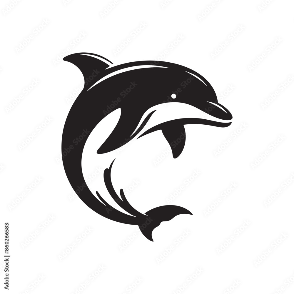 Modern bottlenose dolphin silhouette for creative projects - minimallest dolphin vector
Modern bottlenose dolphin silhouette for creative projects - minimallest dolphin vector