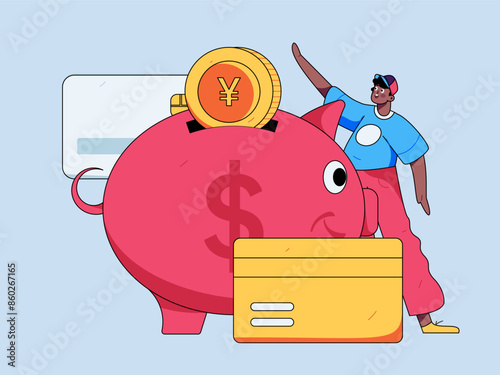 Internet financial management investment flat vector concept operation hand drawn illustration
