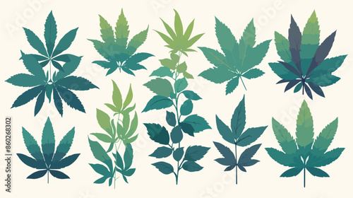 Marijuana hashish drug medicine vector logos and label