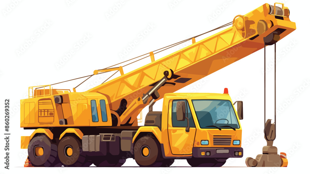 Mobile crane line icon. flat vector style Mobile crane line icon. flat vector style