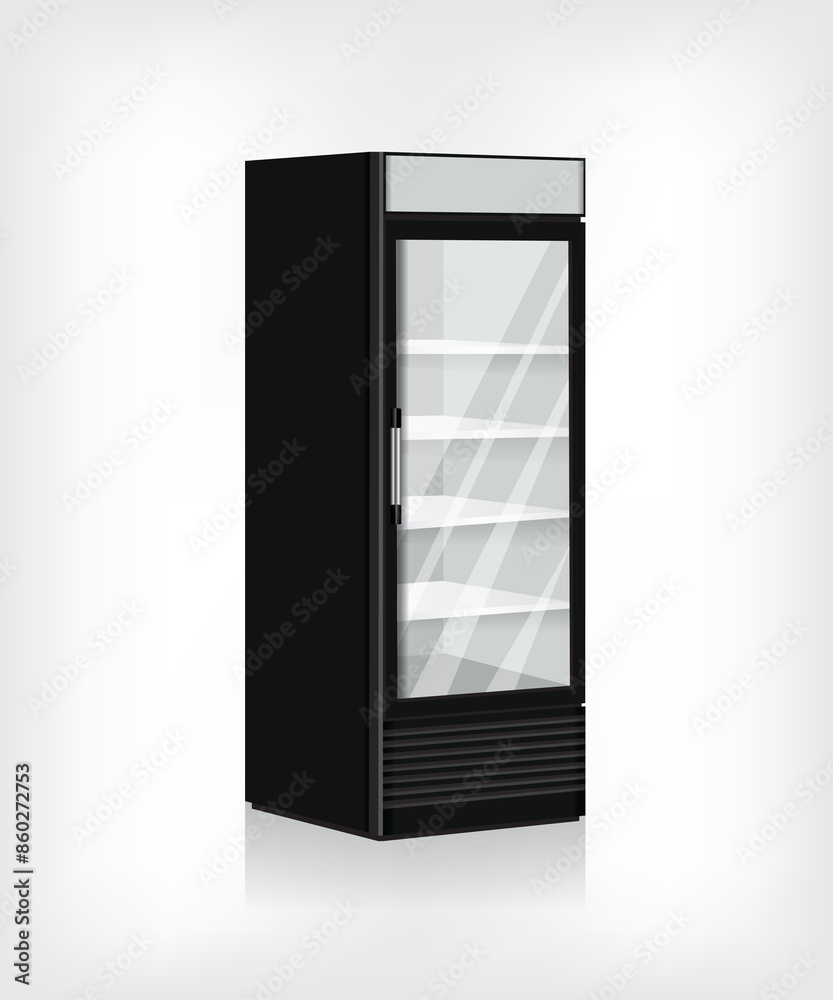 Vertical glass refrigerators showcase for drinks