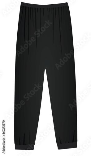Black  pajama bottom. vector illustration