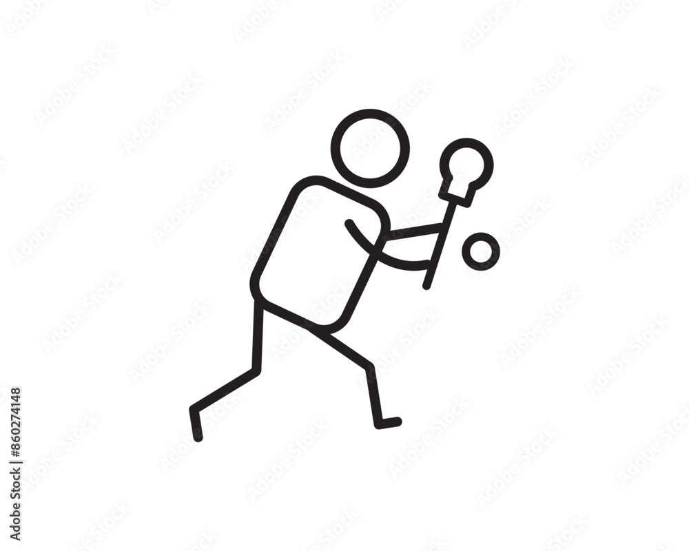 Lacrosse player icon vector symbol design illustration Lacrosse player icon vector symbol design illustration