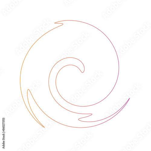 Thin line Spiral Gradient shape