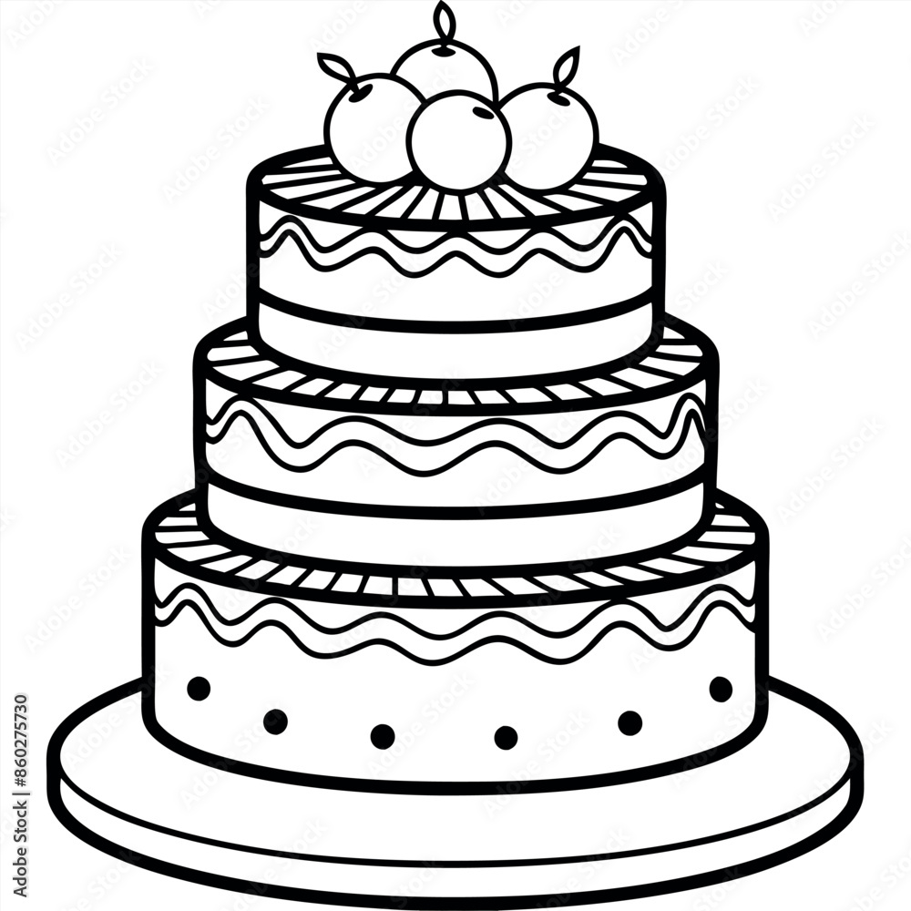 Lovely cake-illustrated coloring book pages Lovely cake-illustrated coloring book pages