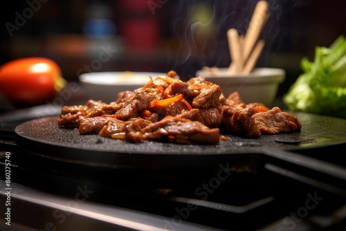 Wallpaper Mural Bulgogi served on a plate. Korea cuisine
 Torontodigital.ca