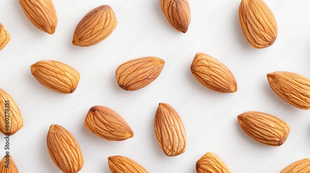 Almond Pattern on White Background