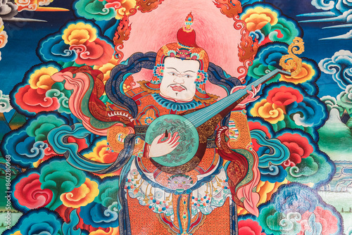 Tibetan Thangkas, Buddhist Art, Tibetan Buddhism, Karcha Monastery in Zanskar, photo