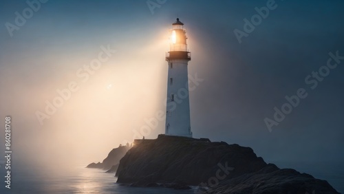 Wallpaper Mural Lighthouse at Sunrise Serenity Torontodigital.ca