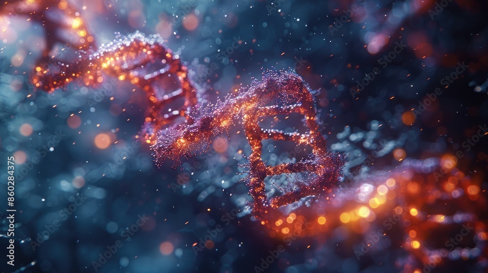 Abstract 3D Depiction: Repairing Broken DNA Helix with Nanotechnology Abstract 3D Depiction: Repairing Broken DNA Helix with Nanotechnology