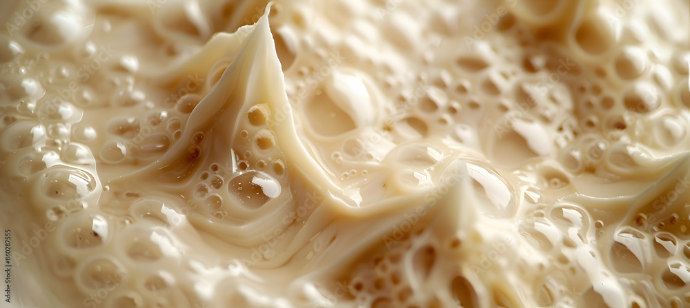 Close-up of fast food pudding showcasing detailed textures of the smooth and creamy pudding
