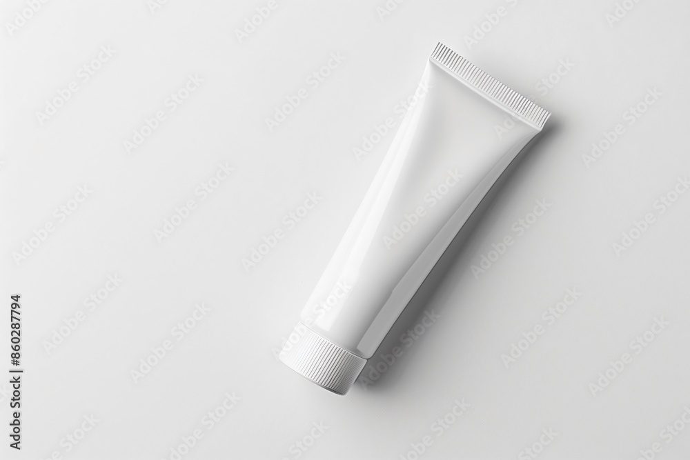 White Squeeze Tube on White Background White Squeeze Tube on White Background