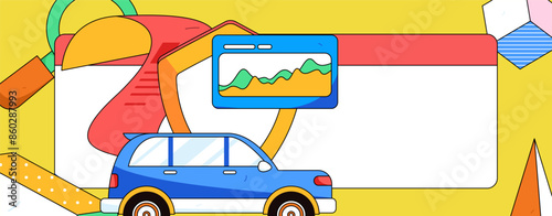 Buy insurance for car flat character vector concept operation illustration
