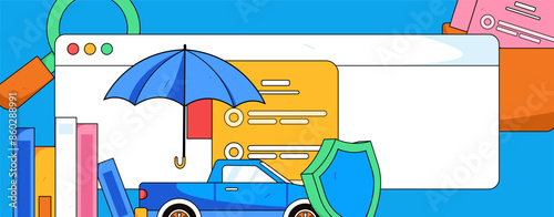 Buy insurance for car flat character vector concept operation illustration
