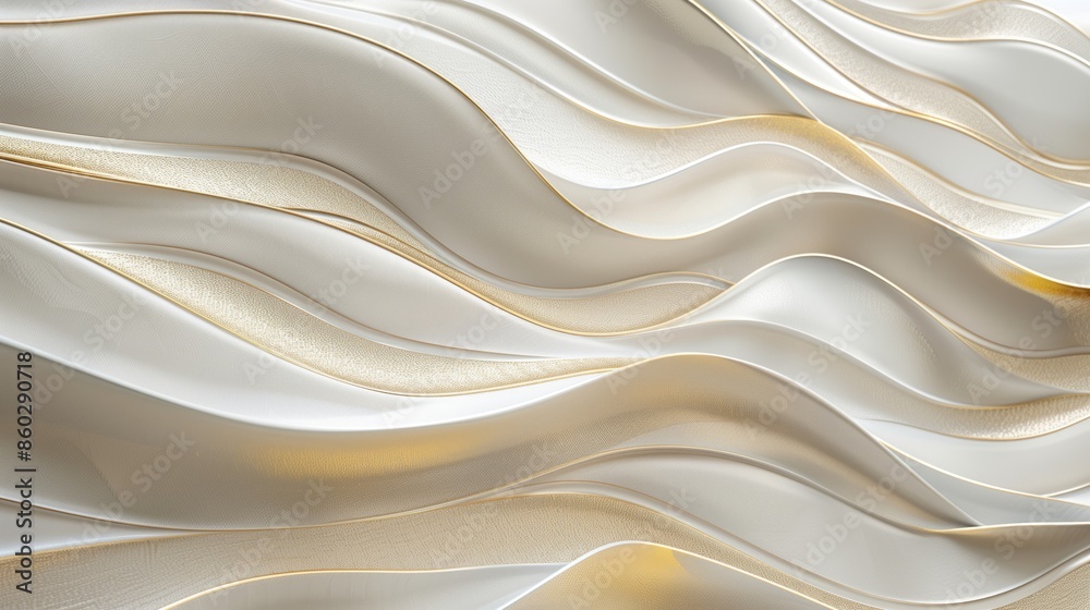 Obraz premium Wallpaper with gold and white wave patterns beautifully matched