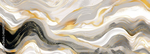 Vector wallpaper showcasing gold and white waves, artistically matched photo