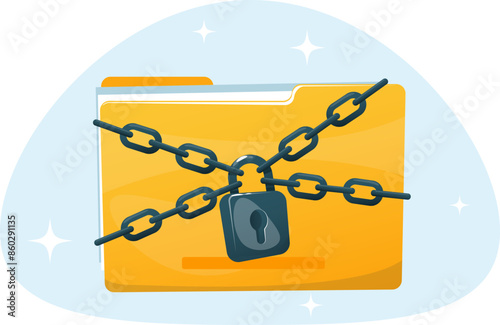 file folder with a chain and lock on it