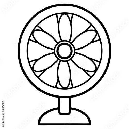 A fan logo icon line art vector illustration. 