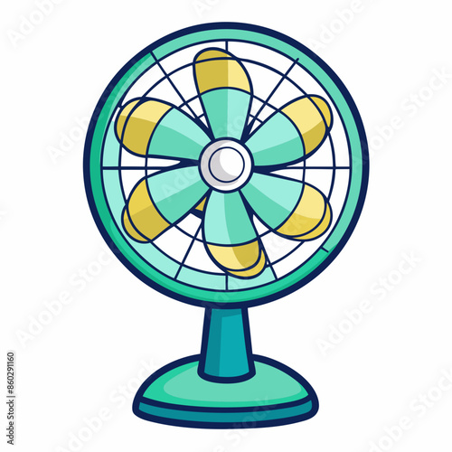 A fan isolated on white logo icon vector illustration. 