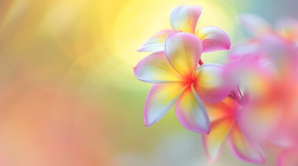 Frangipani tropical flowers from deciduous tree plumeria : Generative AI