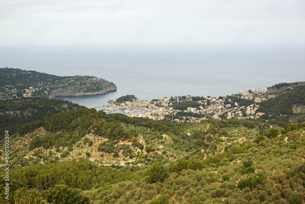 View of Port Soller from Mirador ses Barques, Mallorca, Spain View of Port Soller from Mirador ses Barques, Mallorca, Spain