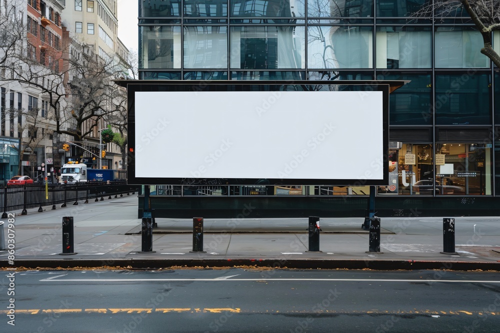 Blank Billboard in Urban Setting Blank Billboard in Urban Setting