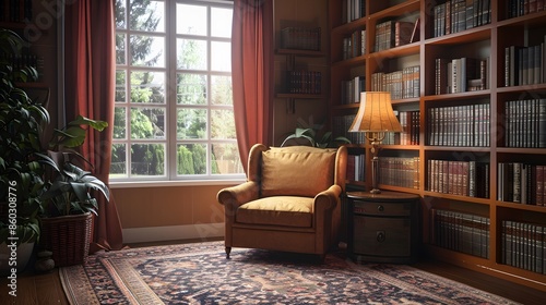 Cozy Therapist's Office with Comfortable Seating and Natural Light © MD